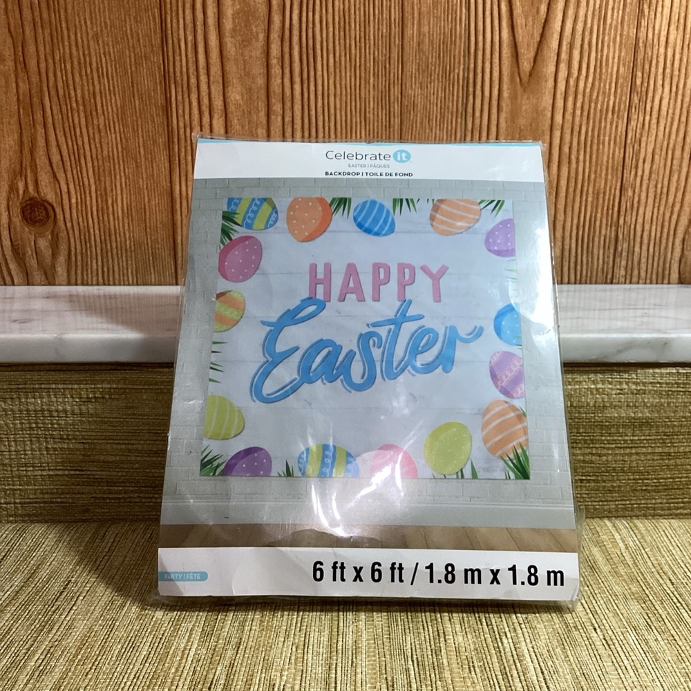 Celebrate It Easter Backdrop with Colorful Eggs 6ft x6ft